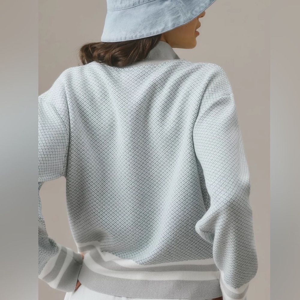 Varley Oregon Knit Sweater Jacket Light Grey Textured Zip- Up, size XS - Picture 3 of 9